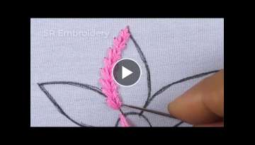 Hand Embroidery Amazing Wheatear Stitch Flower Embroidery Design With Easy Sewing Tutorial