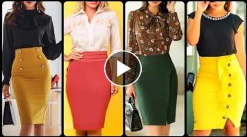 Stunning office Wear Pencil H Line skirt outfits for professional women