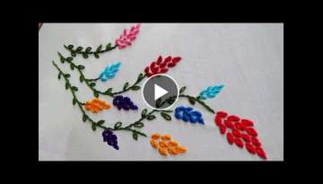 Hand Embroidery: Bullion Lazy Stitch (Neckline Embroidery)
