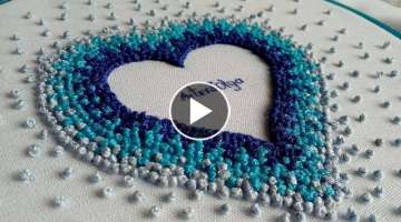 Hand Embroidery : French knot heart | Bordado a mano : Corazón con nudo francés | Artesd'Olga