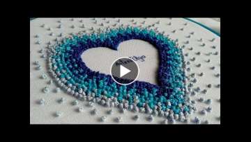 Hand Embroidery : French knot heart | Bordado a mano : Corazón con nudo francés | Artesd'Olga