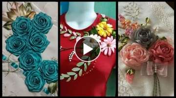 Stunningly Gorgeous Ribbon Embroidery designs for dresses/bedcovers & Cushions 2020