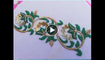 hand embroidery design/border line embroidery for dress/beads work