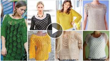 American Style Professional women's crochet knitting Blouse | Top Tunic dress Ideas