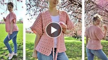 Kimono Crochet Cardigan | Easy Crochet Lace for Beginners