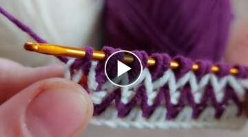 Tunus işi çok kolay örgü battaniye modeli tunisian crochet easy knitting model