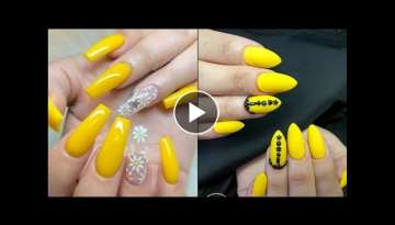 Yellow nail art Designs| Super yellow nail polish Designs ideas| yellow nail paint Designs ideas