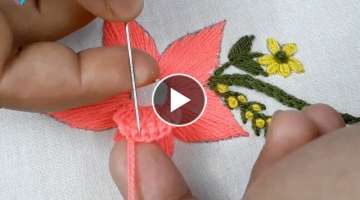 hand embroidery 3d flower embroidery design stitching tutorial