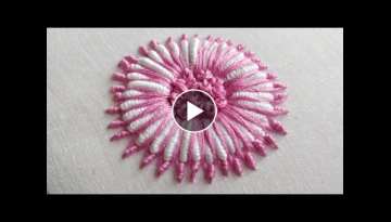 Easy Bullion Knot Fancy Flower (Hand Embroidery Work)