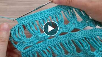 Tunus işi nasıl yapılır Yazlık Elbise bluz şal How to Easy Tunisian Crochet Knitting örgü...