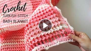 Crochet 3D Reversible Turkish Stitch / Easiest Baby Blanket Tutorial
