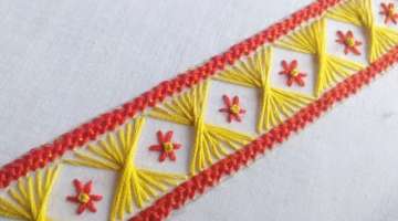 Simple Border Design for Dress/Kurti/Sleeves (Hand Embroidery Work)