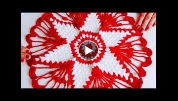new design thalposh crochet tablecover crosia thalposh woolen rumal #diy #woolencraft #crochetdes...