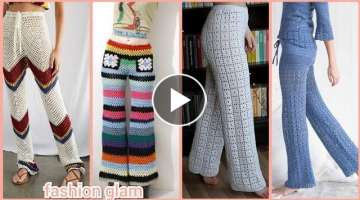 crochet trousers/crochet leggings/fitted crochet pants/women's crochet trousers styles