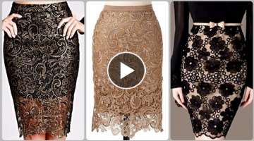 Elegance Gorgeous high wested pencil skirts designs/cut work laces skirts designs for women