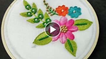 Hand Embroidery Design - Raised Fishbone Stitch Embroidery | Brazilian Embroidery Tutorial