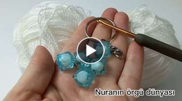 Super Idea????????This Crochet Beaded Keychain Is So Easy It Only Takes 5 Minutes ????Örgü Ana...