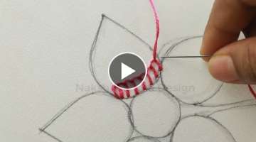 hand embroidery tutorial with checkered stitch and french knot