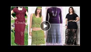 Extremely and stunning elegant crochet handknit skirts blouse crop top pattern designs for women