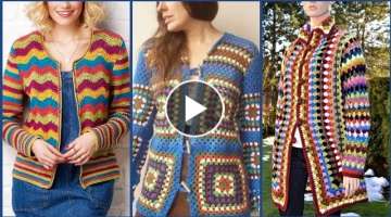 Exclusive And Stylish Crochet Colorful Handmade Cardigan /Jackets Design