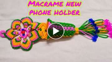 Handmade macrame phone holder मायक्रम फोन होल्डर