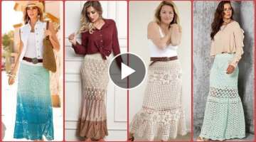 New Look & Stylish Hand Made Crochet Long Skirt Outfits Designs Collections 2021