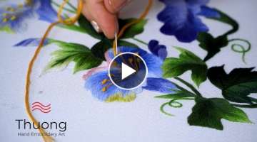 Embroidery #05: Beautiful Wildflowers Embroidery Design use Non-Shiny Threads - Hand Embroidery A...