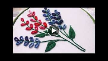 Hand embroidery: Bullion stitch design, Brazilian embroidery || হাতের কাজের �...