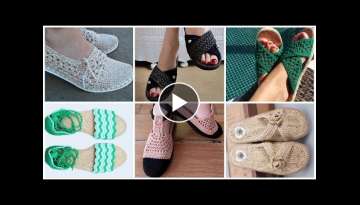 Stylish new summer crochet flat sandals,,shoes collection 2020 most popular design
