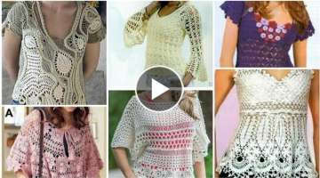 Trendy designer crochet knitted bolero lace pattern blouse dress/Women fashion lace top#Bolero
