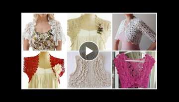trendy Stylish handmade designers crochet short jackets//fancy women's bridals shrugs