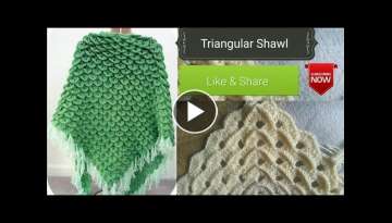 Crochet Design #01# (HINDI) - How to Crochet triangle shawl !! (Poncho)