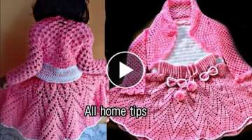 Crochet beautiful jacket for girls |crochet jacket |allhometips