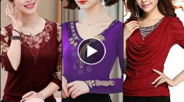 Gorgeous and stylish laces blouses with stylish neck design and solid colour stylish blouses 2021