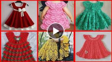 Most beautiful handmade crochet baby frock designs collection