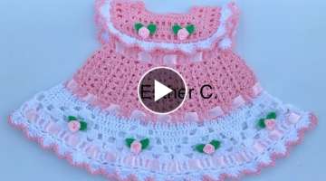The most beautiful crochet baby dress ????????????????❣️❣️???? 0-3 months #Rossie crochet...