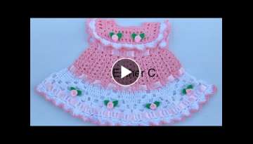 The most beautiful crochet baby dress ????????????????❣️❣️???? 0-3 months #Rossie crochet...