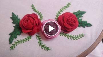 3D Rose Flower Embroidery using Embroidery Hack (Hand Embroidery Work)