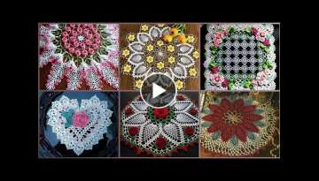 Elegant embroidered Crochet patterns for Table clothes/ Qureshiya work Table clothes Designs