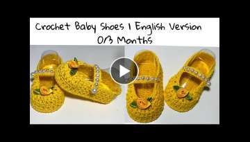 How To Crochet Baby Shoes | 0 To 3 Months | Step By Step | English Tutorial
