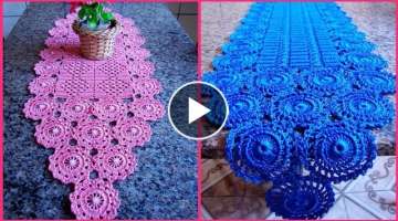 latest top most beautiful handmade crochet table runners design patterns