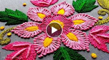Unique Hand Embroidery Flower, Easy Embroidery Creation, Cozy Embroidery Pattern, Embroidery-244