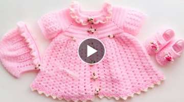 Crochet baby dress or frock 3-6 months - How to crochet