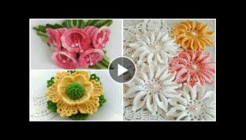 Most demanding handknitted flowers in crochet pattern for multi purposes in unique styles/nice id...