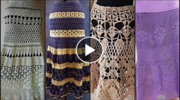 Colorful and stylish crochet skirts designs//latest stylish crochet skirts designs