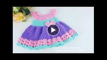 Crochet Baby Dress Free Pattern, Easter Crochet Dress Tutorial, Easy Crochet Tutorial, 0-3 Months