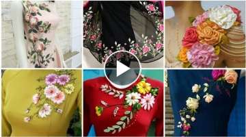 Very Attractive And New Ribbon Hand Embroidery Designs For Party Wear Dresses