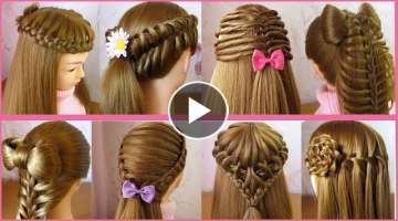 8 Beautiful Cute Hairstyles for girls | Hair Style Girl | Trendy Hairstyles | Tuto coiffures simp...