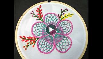 Hand Embroidery | Fantasy Flower Stitch | Hand Embroidery Design | Flower Embroidery Tutorial