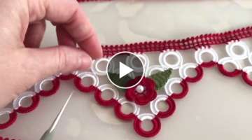 Halkalı Havlu Kenarı Yapımı - 3 | Crochet Towel Edging